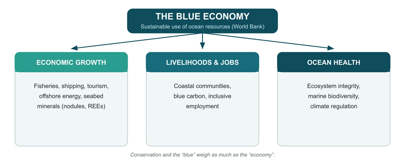 Blue Economy — Anantam IAS Mains QIP handout से लिया गया diagram