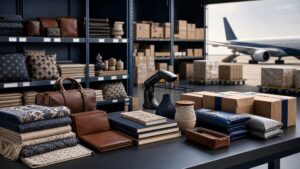 India-made goods being scanned and prepared for cross-border e-commerce export in a fulfilment warehouse