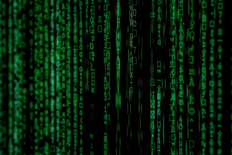 Code and a lock icon on a security console