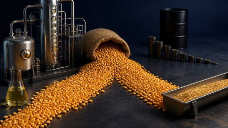 Maize divided between ethanol production and animal feed as crude oil prices fall