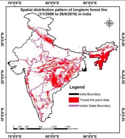 Forest Fires (1 of 3) — diagram from the Anantam IAS Mains QIP handout