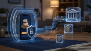 Smartphone loan app contained by layered cyber and financial safeguards