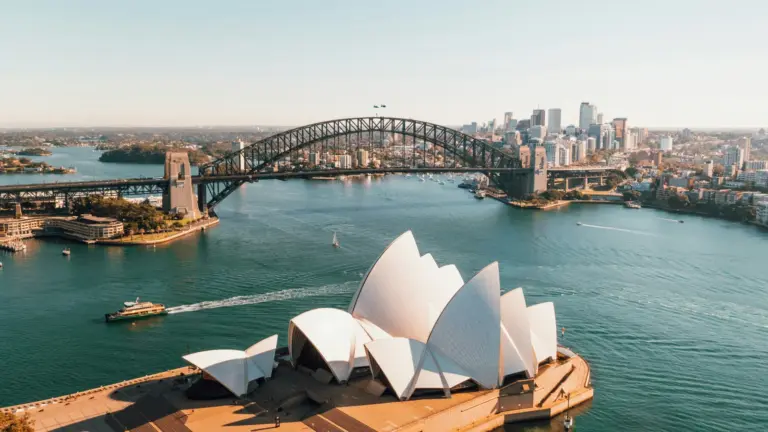 Sydney harbour with the opera house and bridge
