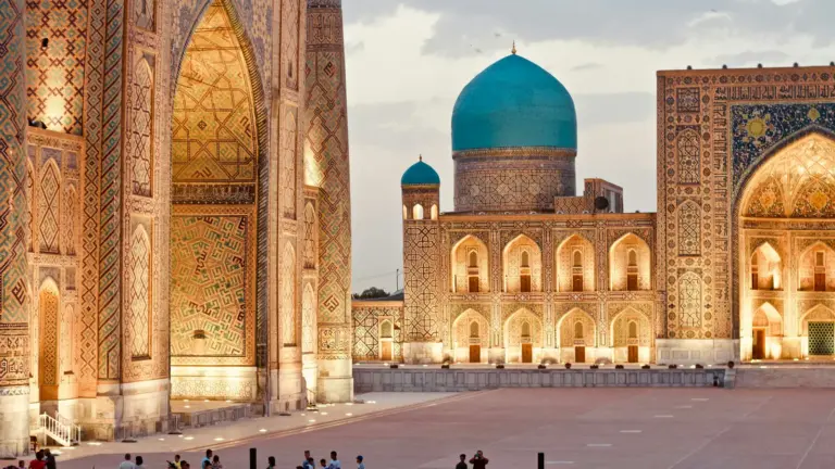 A tiled Timurid facade in Samarkand