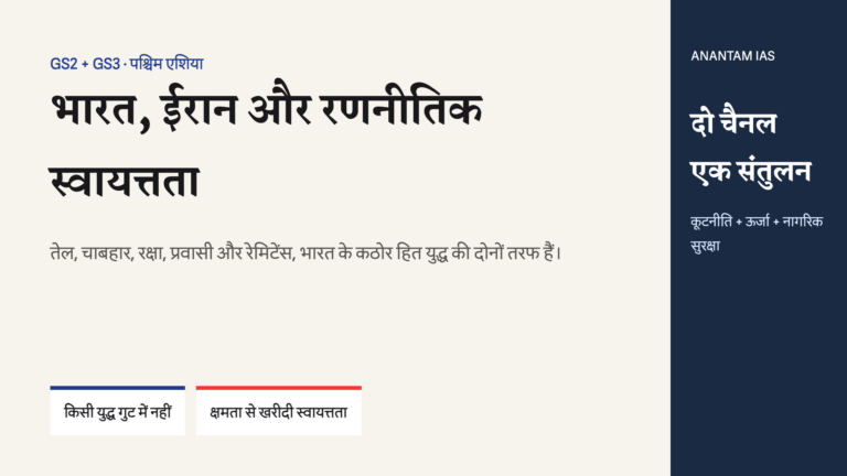 पश्चिम एशिया युद्ध में तेल, चाबहार, रक्षा, प्रवासी और रेमिटेंस के बीच भारत की रणनीतिक स्वायत्तता।