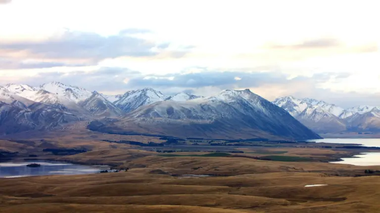 A New Zealand alpine lake and mountain range
