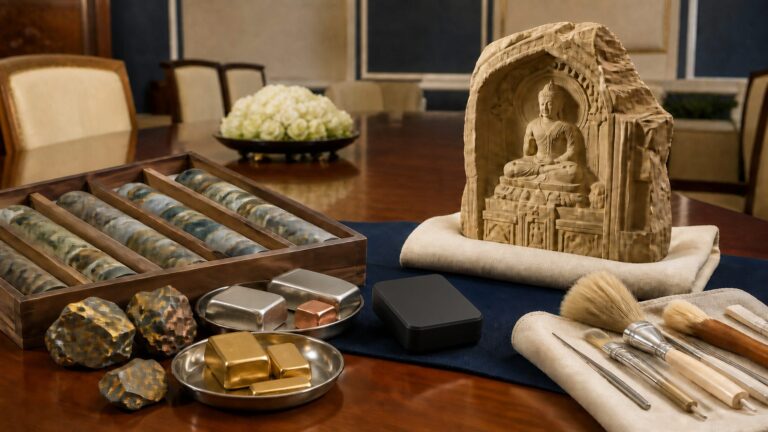 Mineral samples, heritage conservation tools and freight technology representing India-Uzbekistan cooperation
