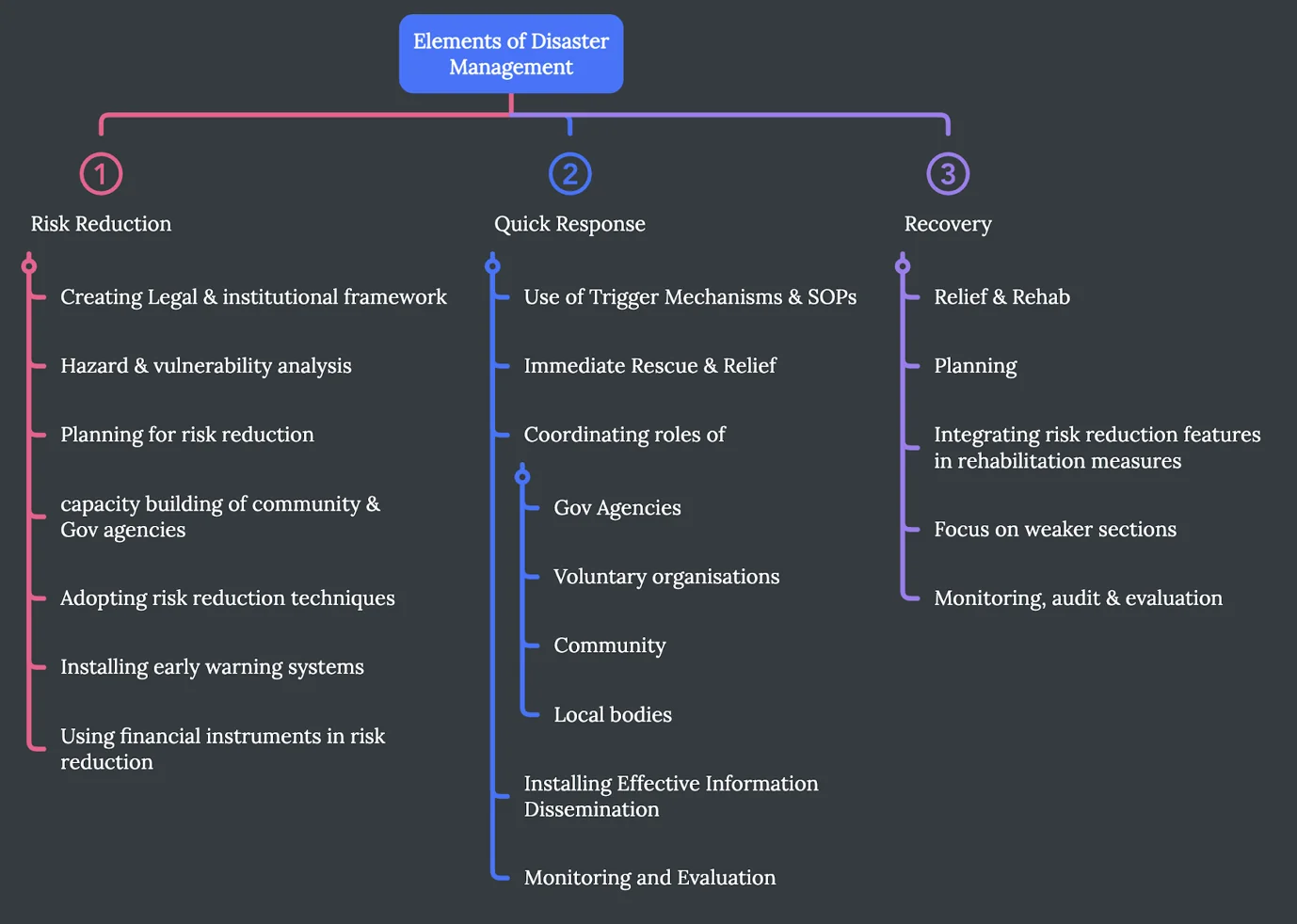 Institutional and legal framework after the DM Amendment Act — diagram from the Anantam IAS Mains QIP handout