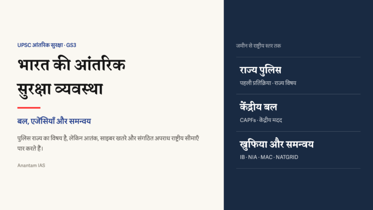 भारत की आंतरिक सुरक्षा व्यवस्था में राज्य पुलिस, केंद्रीय बल और खुफिया समन्वय की तीन परतें