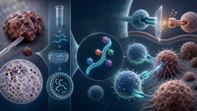 Personalised mRNA neoantigen therapy guiding T cells toward melanoma cells after surgery