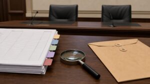 Draft electoral register under review with notice and hearing materials