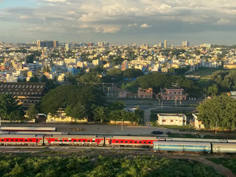The Bengaluru skyline at dusk