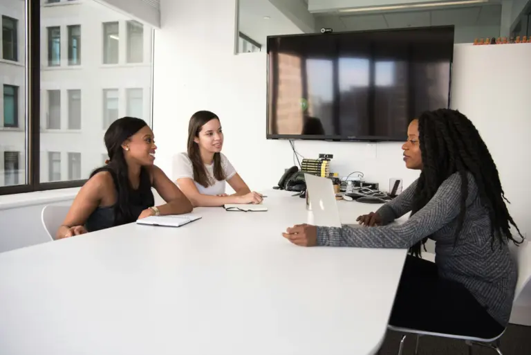 A panel interview underway in an office