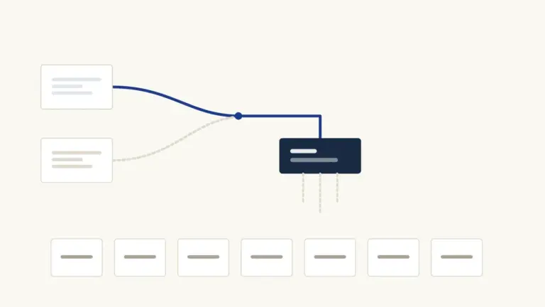 Two learning traditions converging into a single English education channel that feeds a narrow elite block, with the routes below it stopping short of a row of disconnected schools