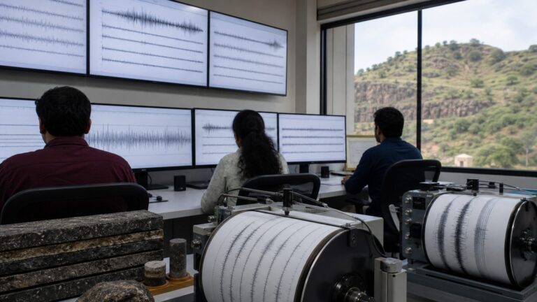 Seismic monitoring instruments recording repeated small tremors in Maharashtra