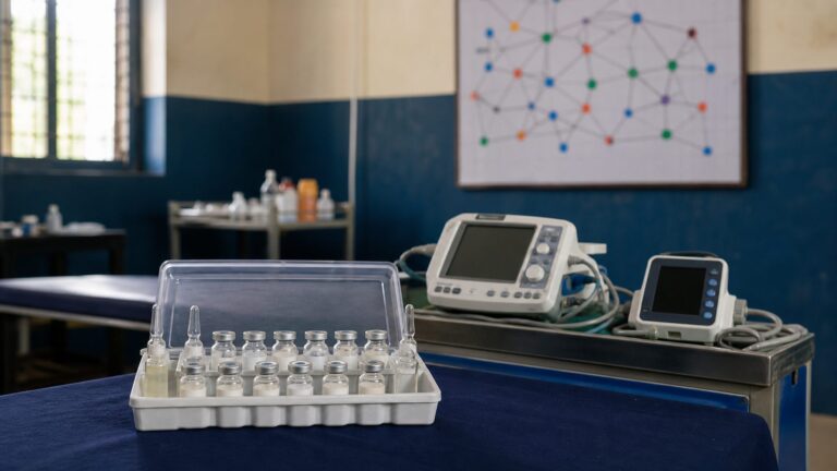 Antivenom kit and emergency equipment representing snakebite surveillance and treatment planning