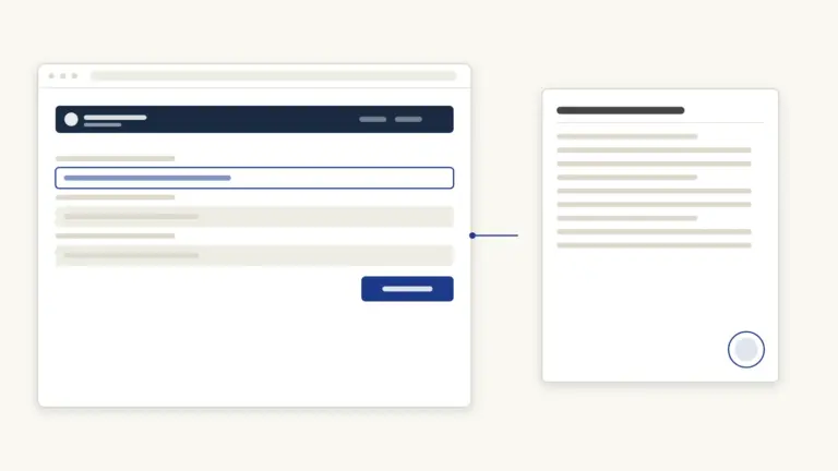 The V3 login with the focused field, and the sealed filing acknowledgement it returns