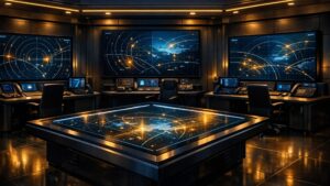 A three-party defence coordination room illustrating collective deterrence among Saudi Arabia, Turkiye and Pakistan