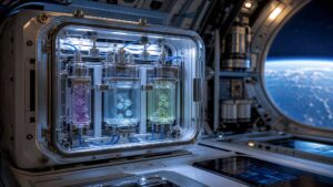 Autonomous pharmaceutical crystallisation chamber operating inside a recoverable spacecraft laboratory