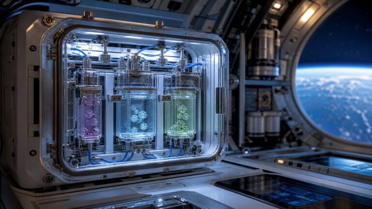 Autonomous pharmaceutical crystallisation chamber operating inside a recoverable spacecraft laboratory
