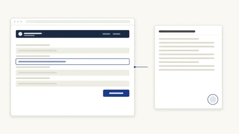 The application form with the focused field, and the sealed sanction letter it returns