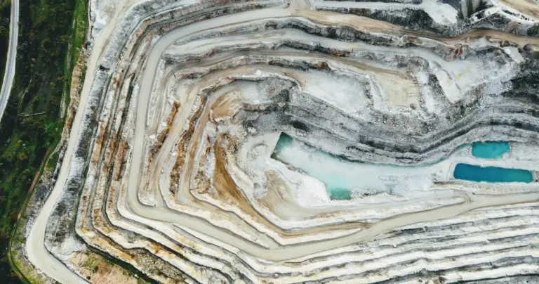 Terraces of an open-pit mineral mine
