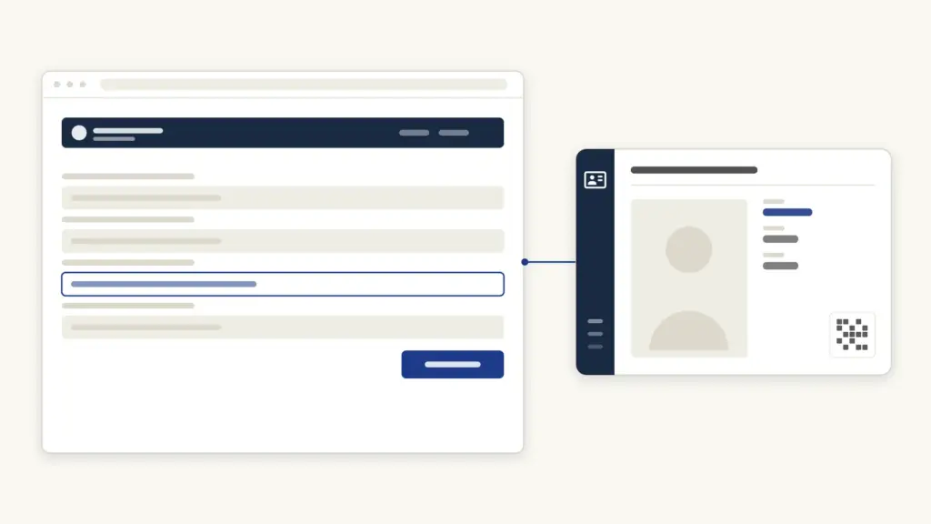 The application form with the focused field, and the PAN card it issues