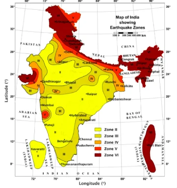 Revised earthquake zones in India — diagram from the Anantam IAS Mains QIP handout