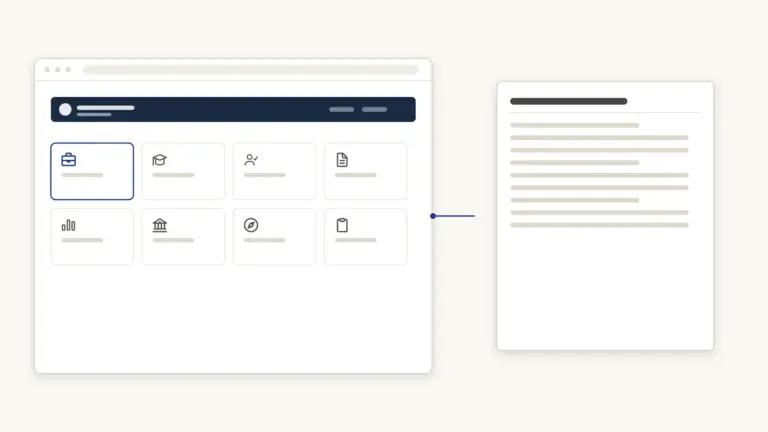 The service catalogue, and the registration record everything else keys off