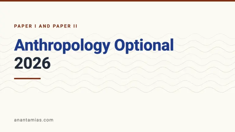 UPSC Anthropology optional question paper 2026, Paper I and Paper II