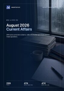 August 2026 Monthly Current Affairs revision PDF cover, English and Hindi editions