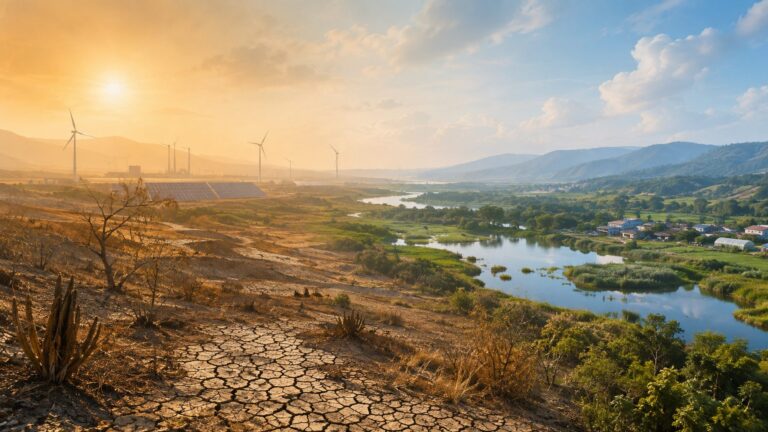 Landscape transitioning from severe heat and ecological stress toward restoration and climate resilience