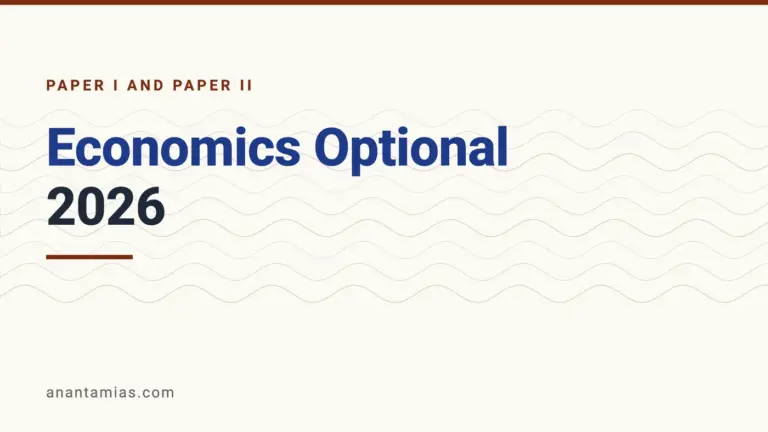 UPSC Economics optional question paper 2026, Paper I and Paper II