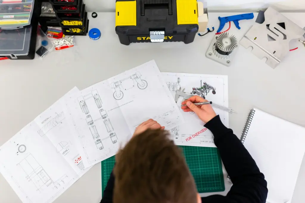 Caliper measuring technical engineering drawings
