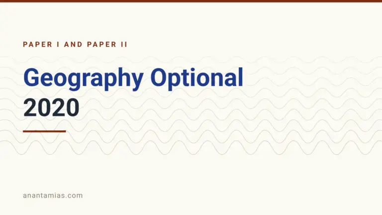 UPSC Geography optional question paper 2020, Paper I and Paper II