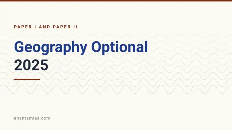 UPSC Geography optional question paper 2025, Paper I and Paper II