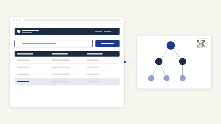 Illustration of a family records portal linked to a family tree with an ID code