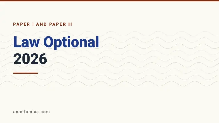 UPSC Law optional question paper 2026, Paper I and Paper II