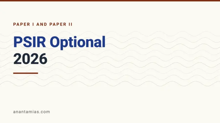 UPSC Political Science and International Relations (PSIR) optional question paper 2026, Paper I and Paper II