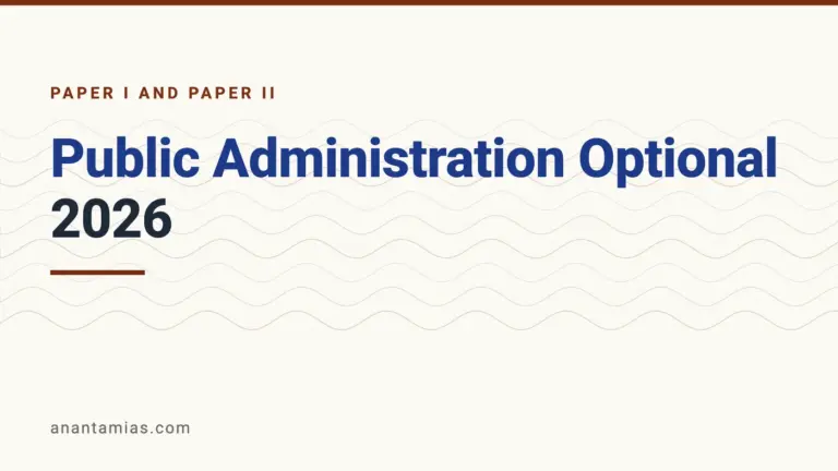 UPSC Public Administration optional question paper 2026, Paper I and Paper II