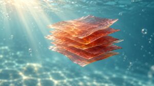 Conceptual organic nanosheets suspended in water under sunlight