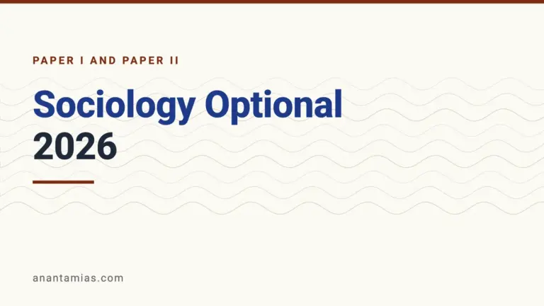 UPSC Sociology optional question paper 2026, Paper I and Paper II
