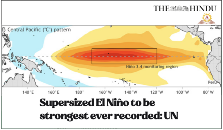 upersized El Niño to be strongest ever recorded