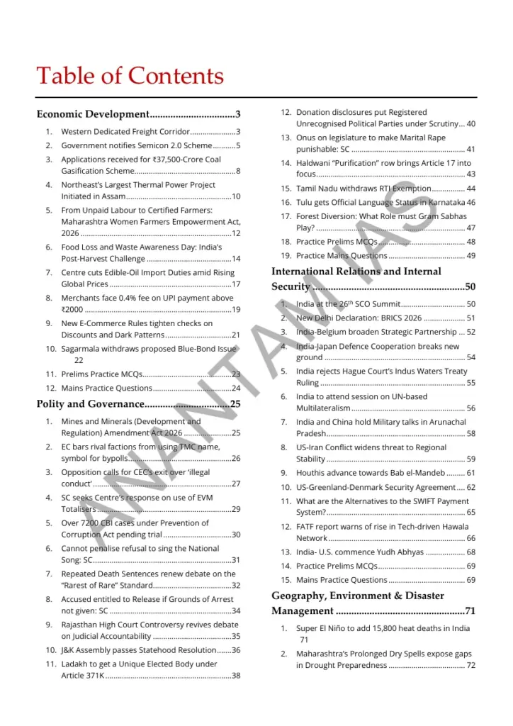 Contents of the October 2026 Focus Magazine