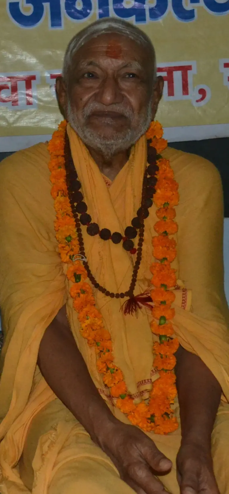 Portrait photograph of environmental engineer G. D. Agrawal, later known as Swami Sanand, taken in 2011.