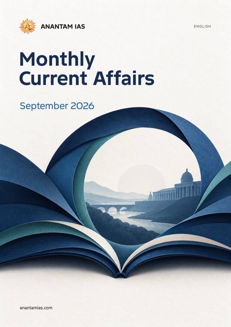 Anantam IAS September 2026 Monthly Current Affairs magazine, English edition