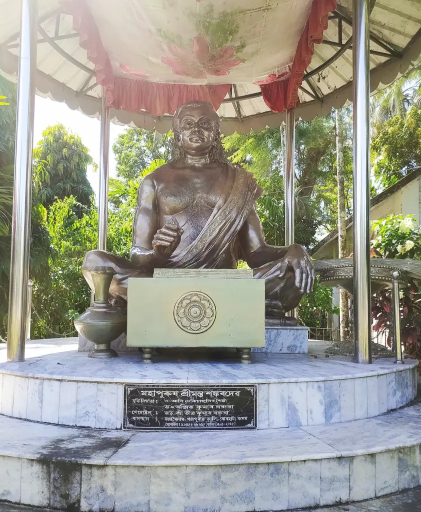 A statue of Srimanta Sankardev at Madhupur Satra in Cooch Behar.