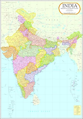 India Political Wall Map, laminated 140 × 100 cm (Vidya Chitr Prakashan)